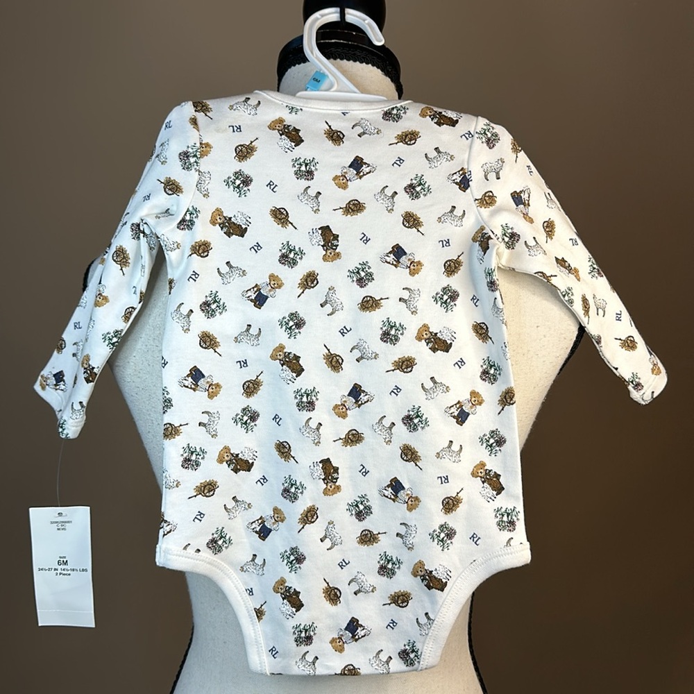Ralph Lauren Polo Bear Cotton Bodysuit 2-pack - Picture 10 of 16